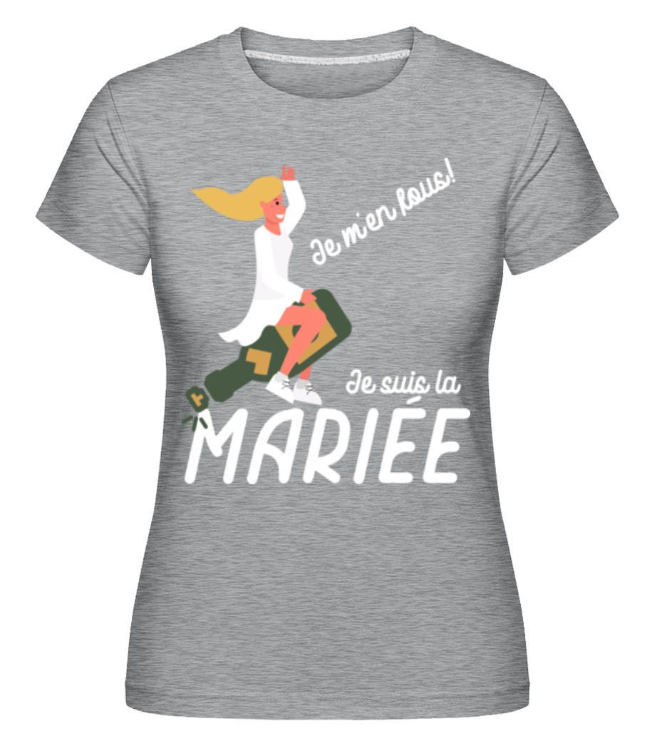 Aperçu: Je M’en Fous -  T-shirt Shirtinator femme - Gris chiné - Devant