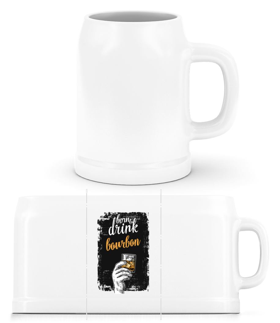 Aperçu: Born To Drink Bourbon - Chope de bière - Blanc - Devant