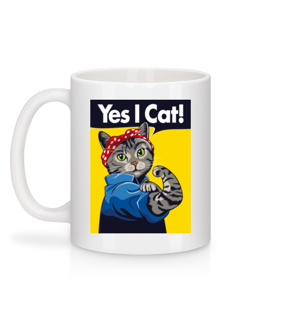 Aperçu: Yes I Cat - Mug en céramique blanc - Blanc - Derrière