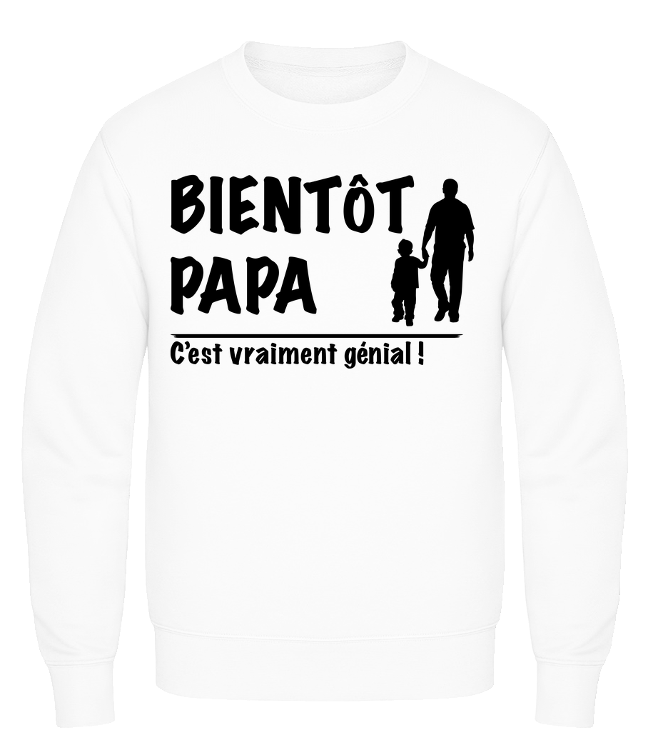 Aperçu: Bientôt Papa - Sweatshirt Homme AWDis - Blanc - Vorn