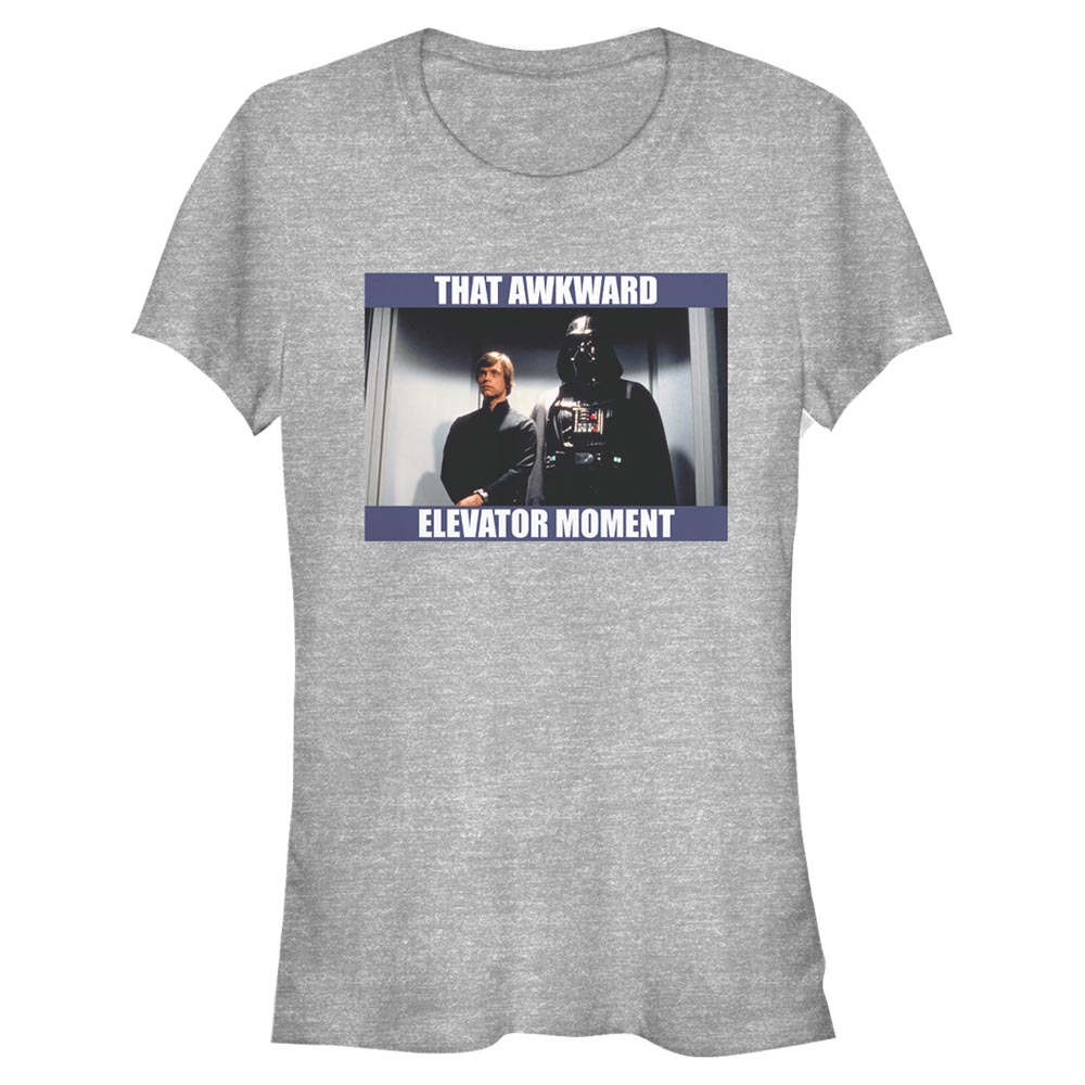 Vorschau: Star Wars - Luke & Vader Awkward Elevator Moment - Frauen T-Shirt - Grau meliert - Vorne