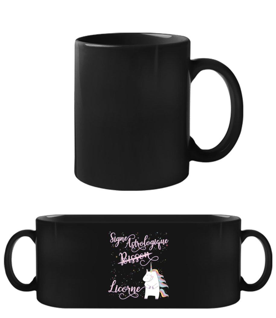 Signe Astrologique Licorne Poisson · Tasse Noire