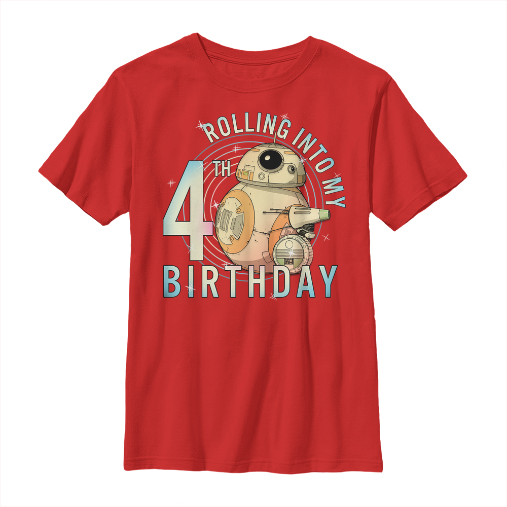 Star Wars - Der Aufstieg Skywalkers - D-0 & BB-8 Rolling Into My 4th Birthday - Geburtstag - Kinder T-Shirt