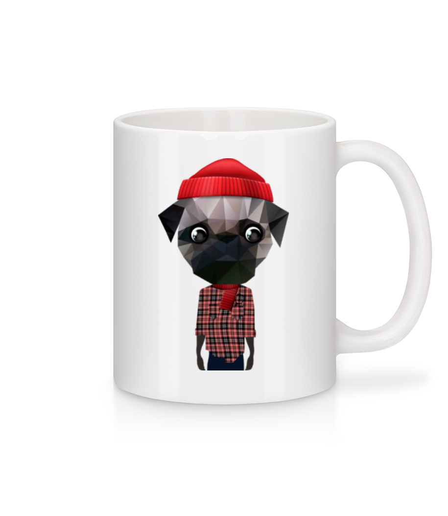 Hipster Chien Polygone · Mug en céramique blanc
