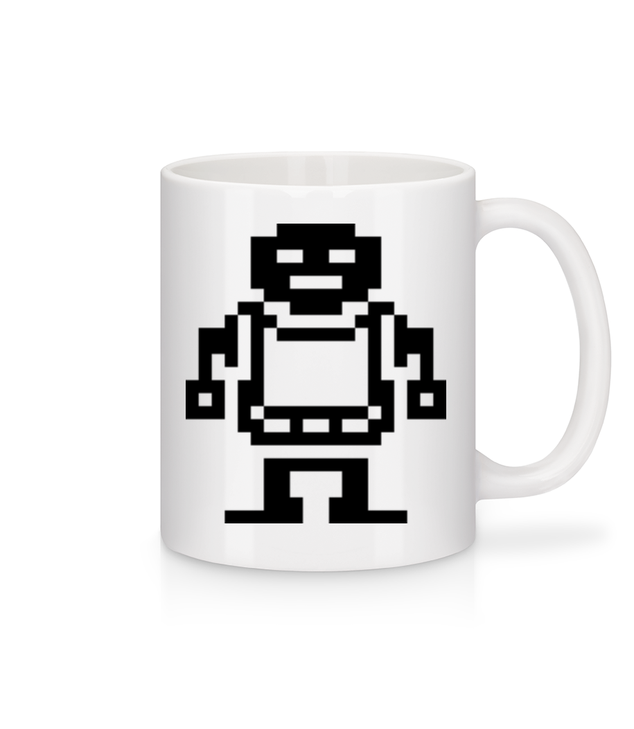 Pixel Robots Black · Mug en céramique blanc