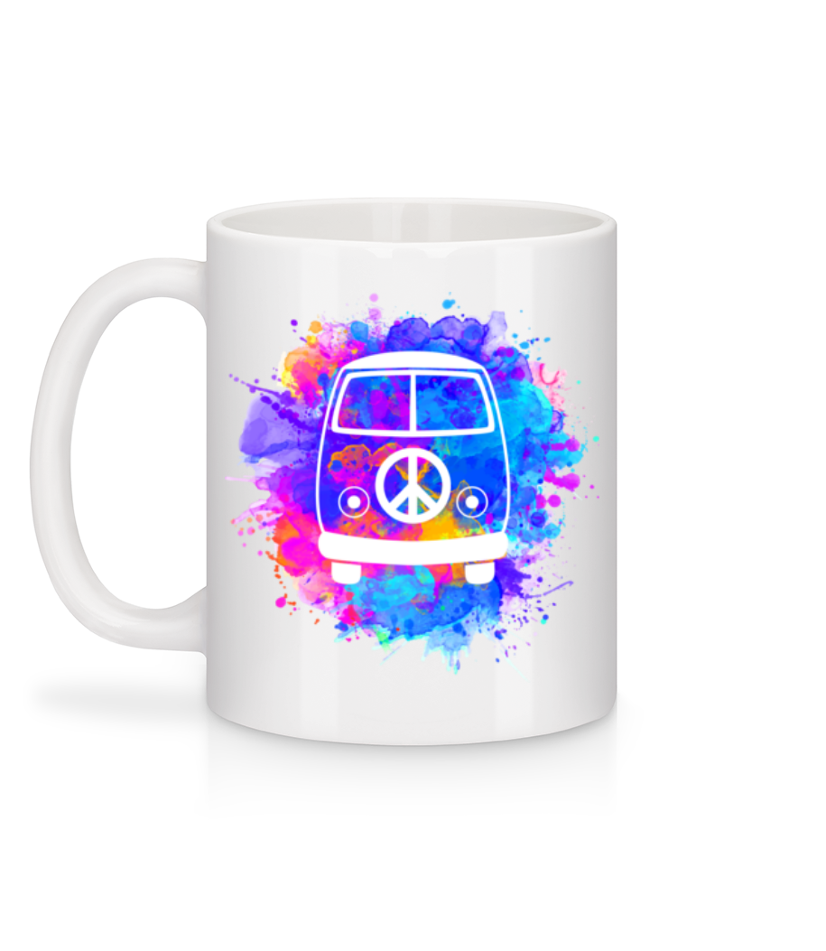 Hippie Bus - Mug en céramique blanc - Blanc - Derrière