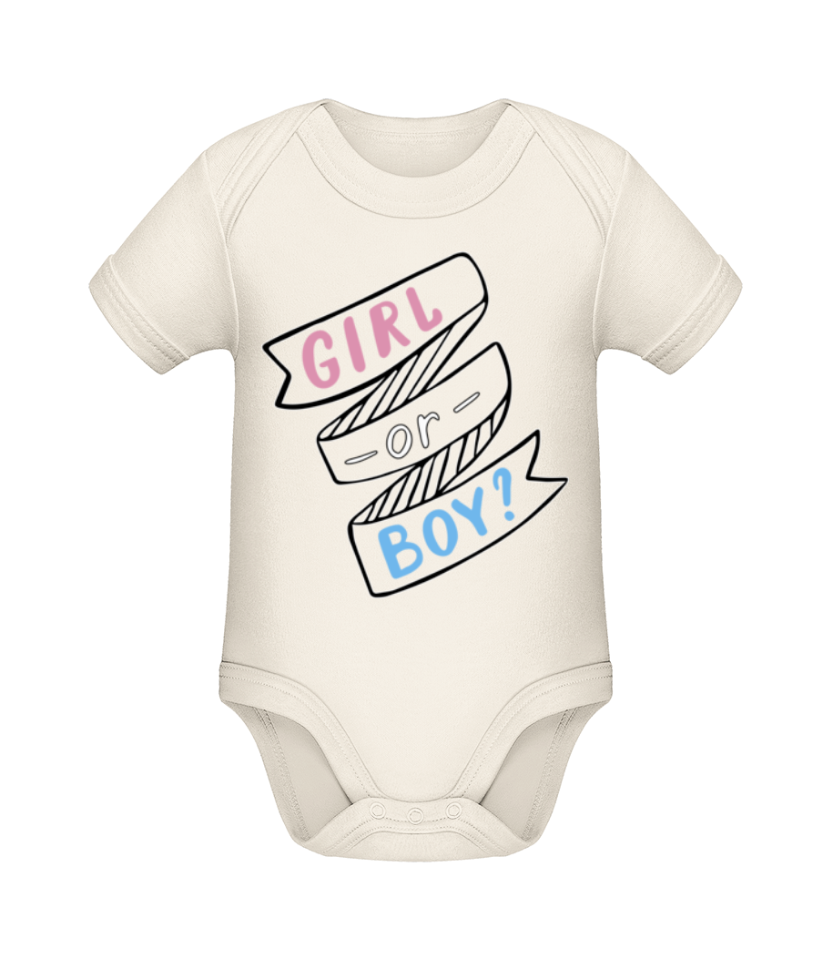 Girl Or Boy? - Body manches courtes bio - Crème - Devant