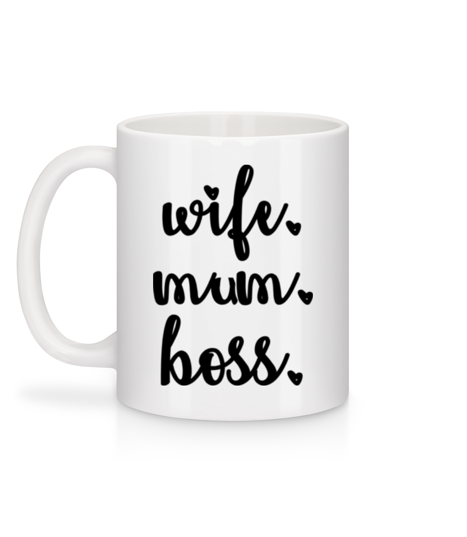 Aperçu: Motif Wife Mum Boss - Mug en céramique blanc - Blanc - Derrière