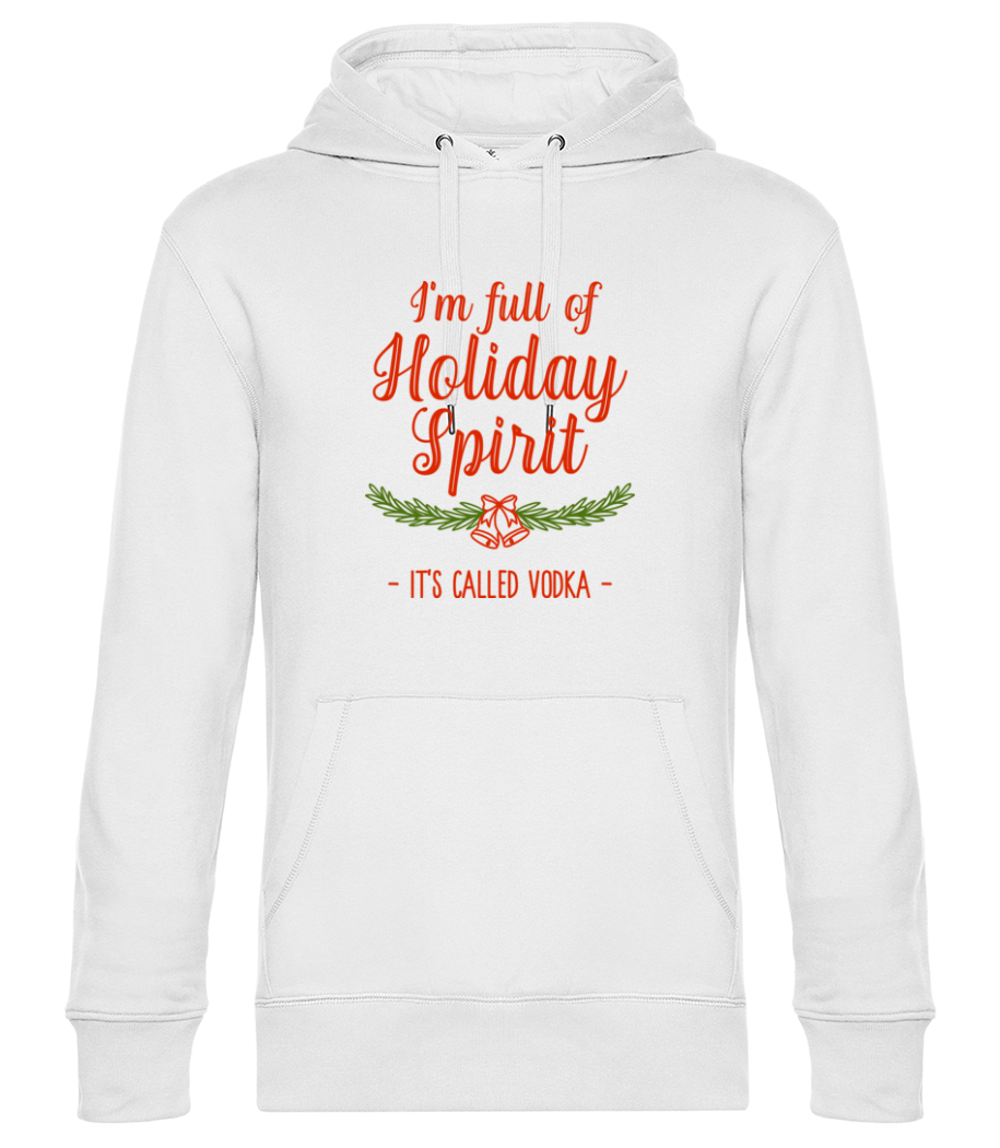 Aperçu: Full Of Holiday Spirit - Sweat à capuche premium Unisexe - Blanc - Devant