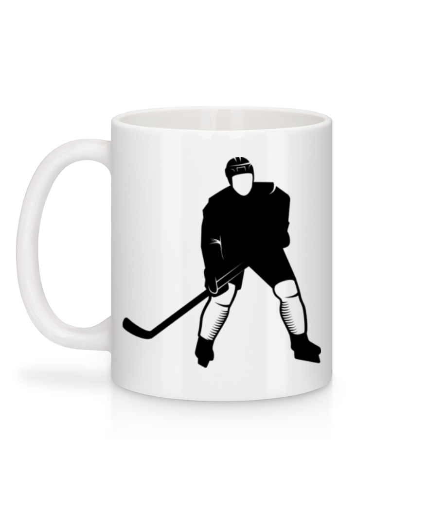 Aperçu: Joueur De Hockey Sur Glace - Mug en céramique blanc - Blanc - Derrière