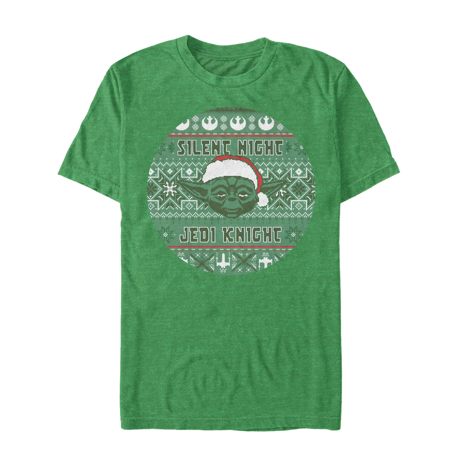 Star Wars - Yoda Silent One - Christmas - Homme T-shirt - Vert chiné - Devant