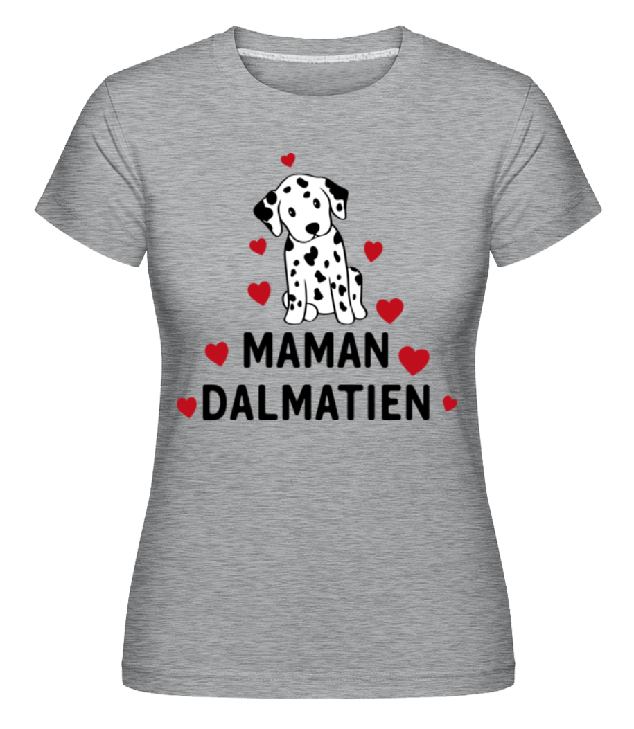 Aperçu: Maman Dalmatien -  T-shirt Shirtinator femme - Gris chiné - Devant