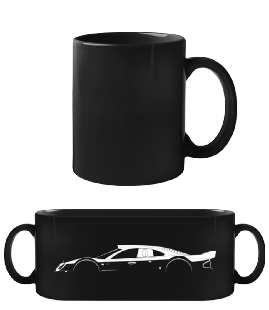 'Mercedes-Benz CLK W287 GTR' Silhouette · Schwarze Tasse