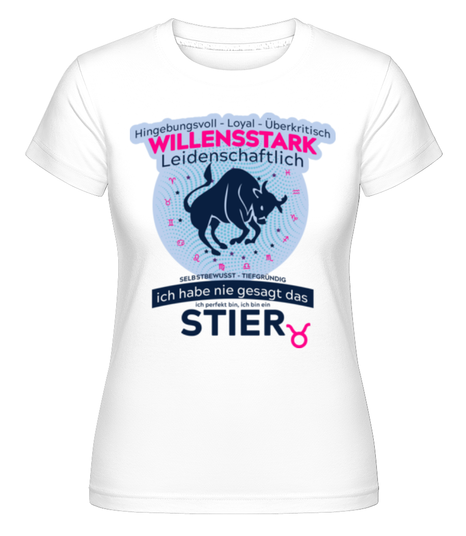 Vorschau: Sternzeichen Stier - Shirtinator Frauen T-Shirt - Weiß - Vorne