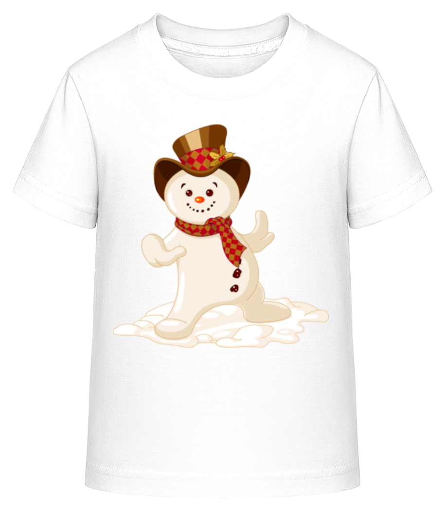 Bonhomme De Neige Avec Chapeau - T-shirt shirtinator Enfant - Blanc - Devant