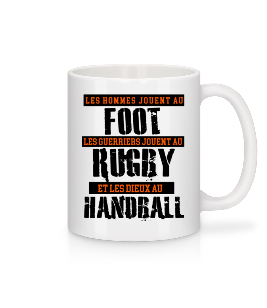 Les Dieux Jouent Au Handball · Mug en céramique blanc