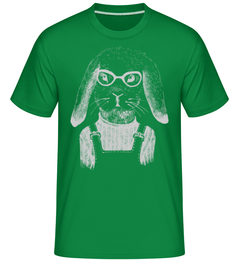 Aperçu: Hipster Lièvre -  T-Shirt Shirtinator homme - Vert irlandais - Devant