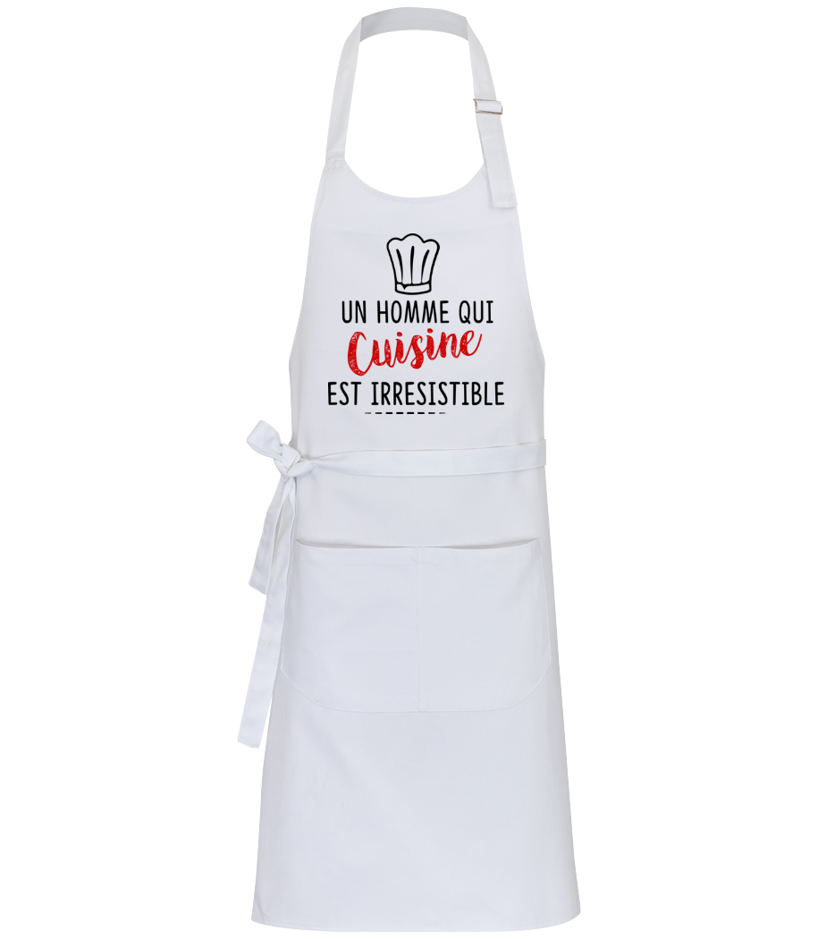 Un Homme Qui Cuisine - Tablier professionnel - Blanc - Devant