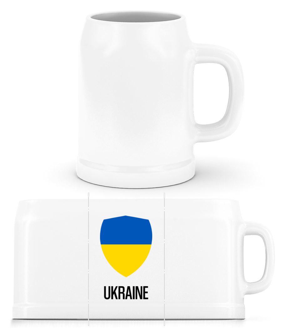 Ukraine - Chope de bière - Blanc - Devant