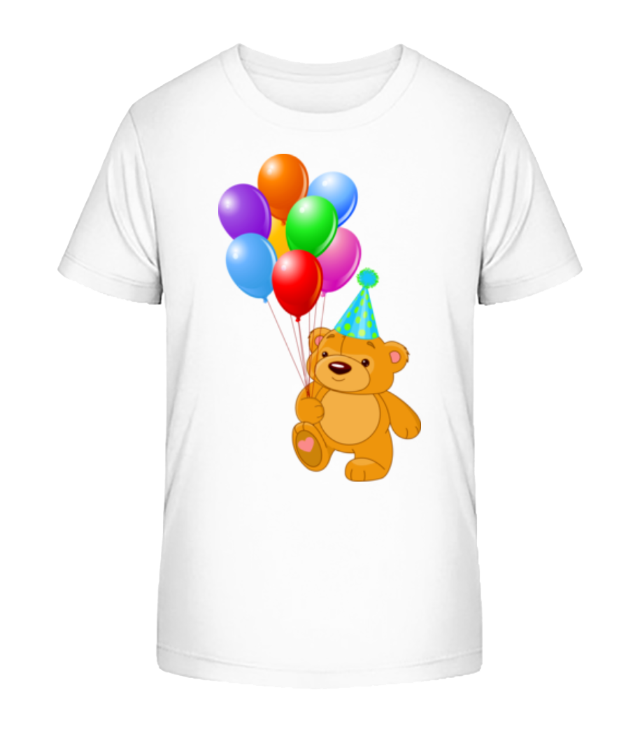 Ours Avec Des Ballons - T-shirt bio Enfant Stanley Stella 2.0 - Blanc - Devant