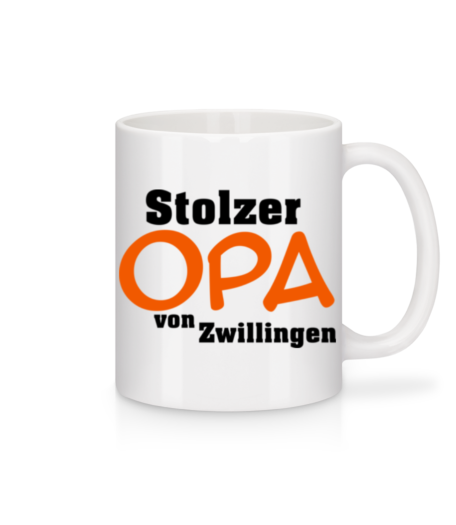 Stolzer Opa Von Zwillingen - Tasse - Weiß - Vorne