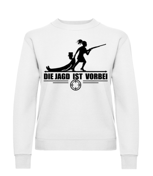 Die Jagd Ist Vorbei - Frauen Pullover - Weiß - Vorne Die Jagd Ist Vorbei - Frauen Pullover - Weiß - Vorne