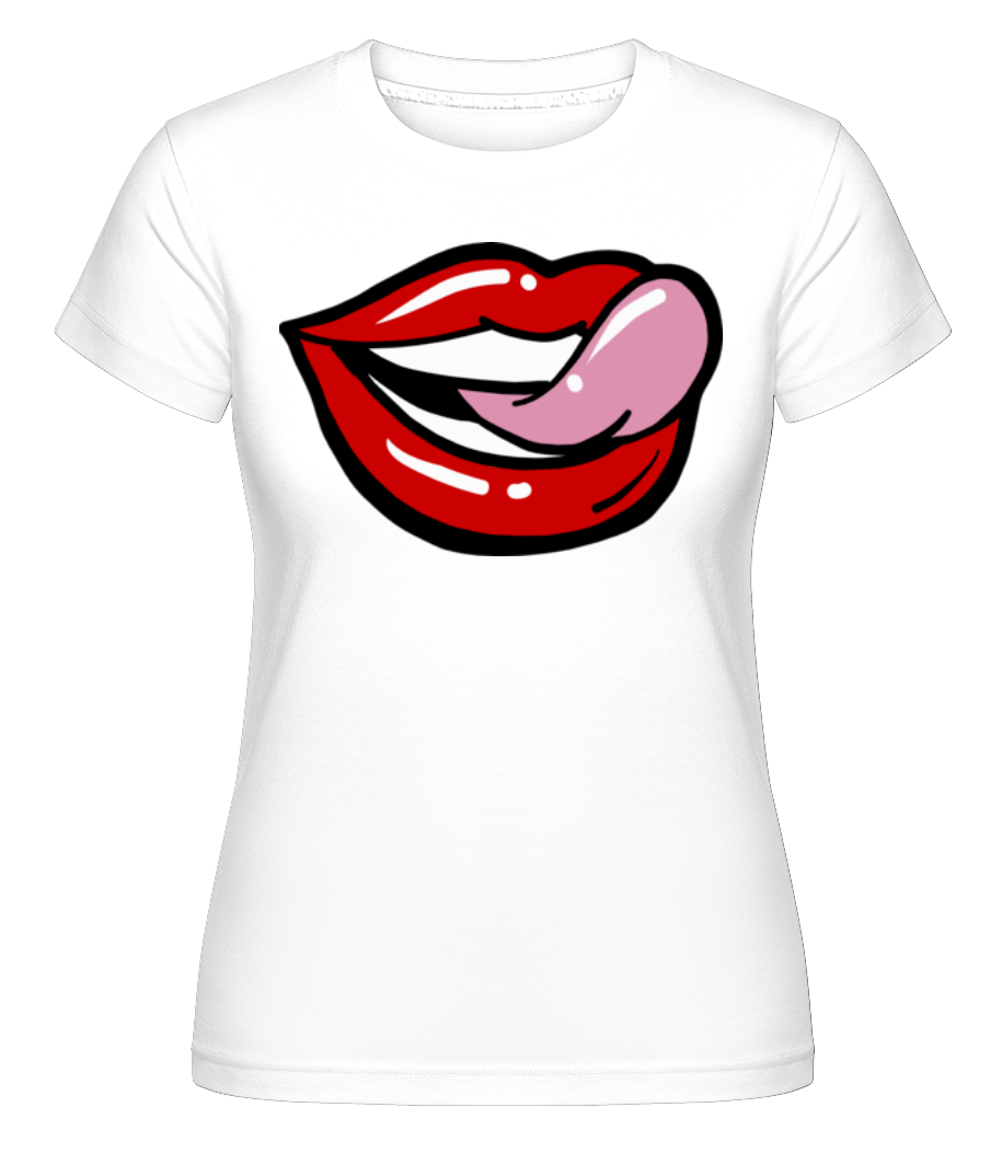 Aperçu: Red Lips -  T-shirt Shirtinator femme - Blanc - Devant