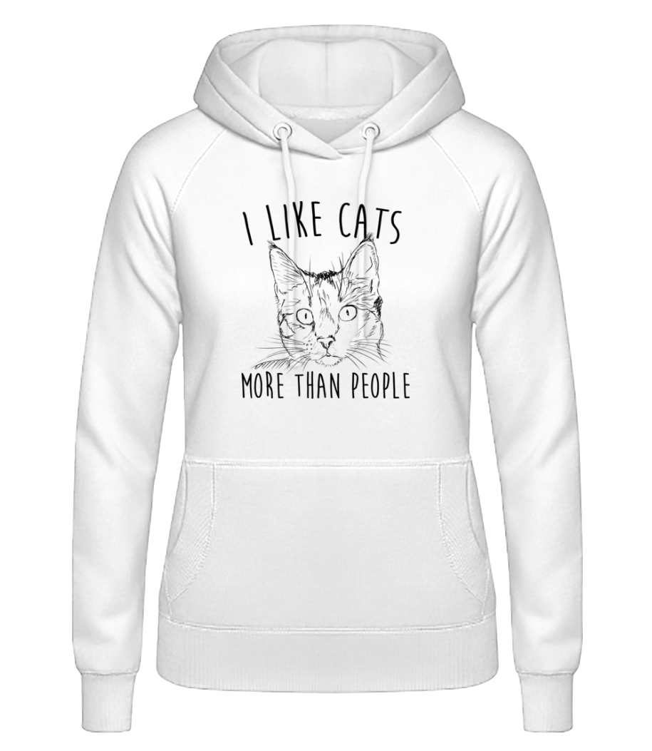 I Like Cats More Than People · Sweat à capuche basique pour femme