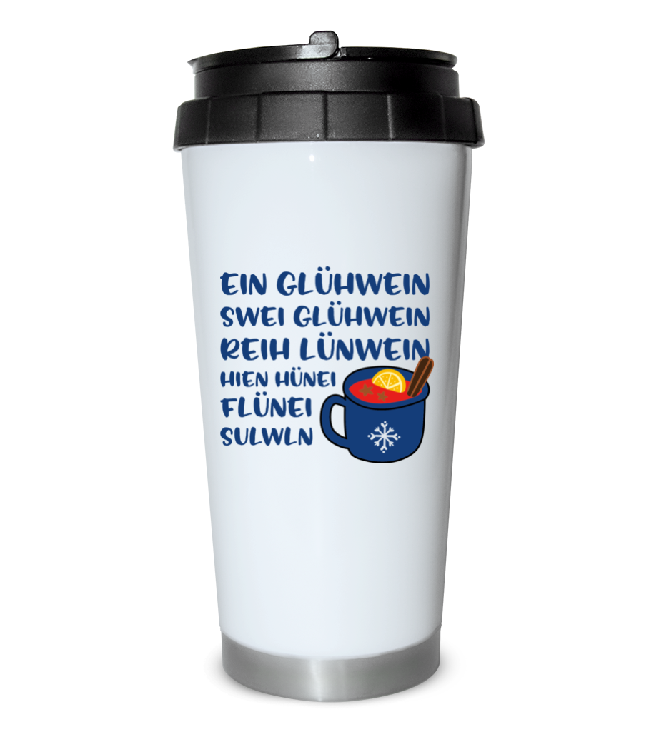 Vorschau: Ein Glühwein - Thermobecher - Weiß - Vorne
