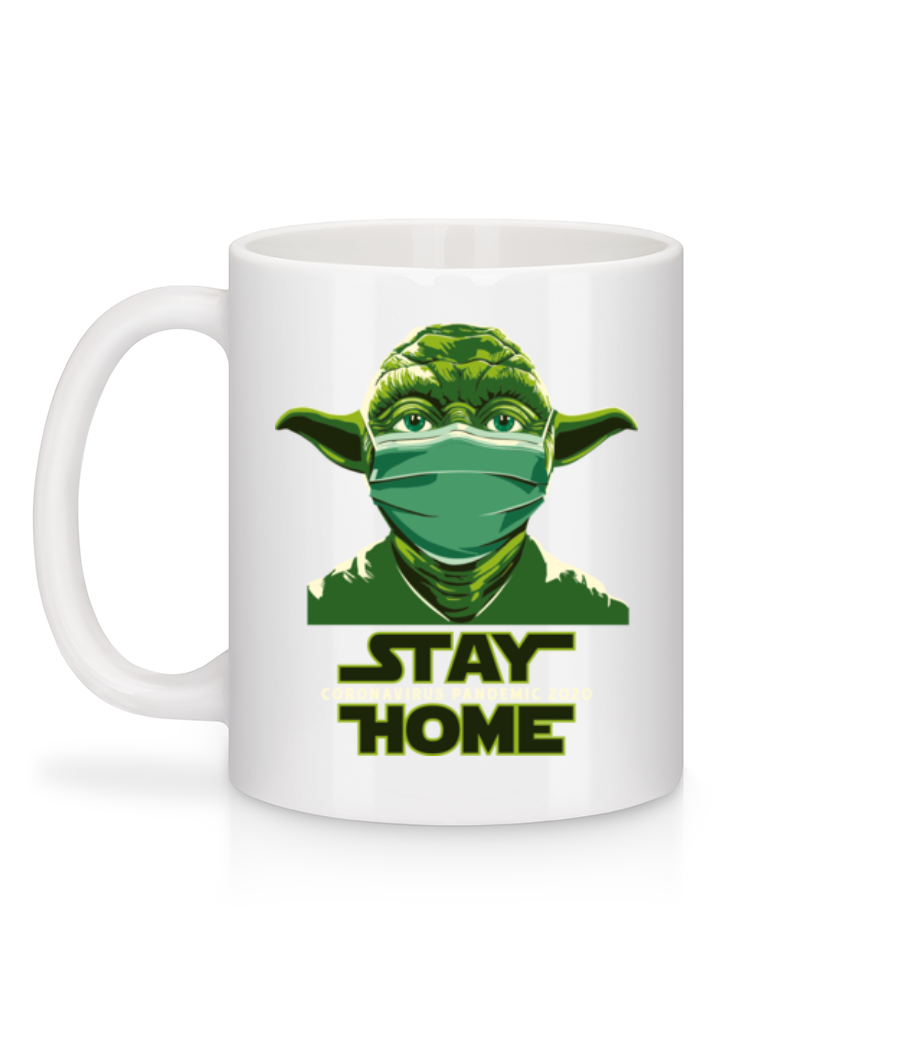Aperçu: Stay Home Yoda - Mug en céramique blanc - Blanc - Derrière