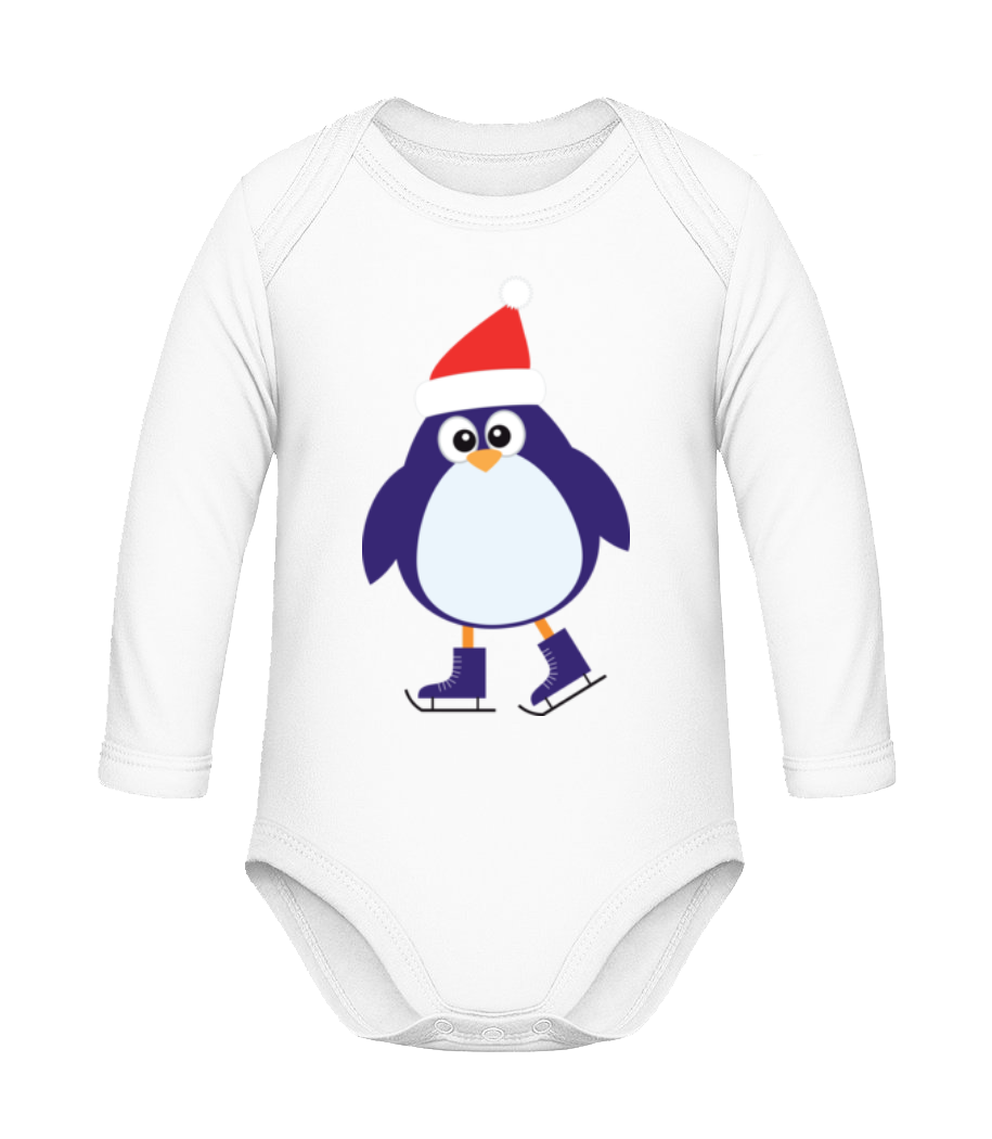 Pingouin De Patin À Glace · Body coton bio manches longues Bébé