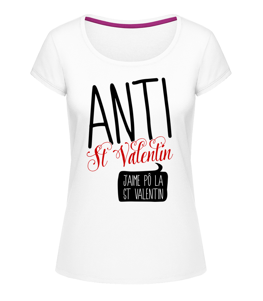 Anti St Valentin · T-shirt col en U Femme