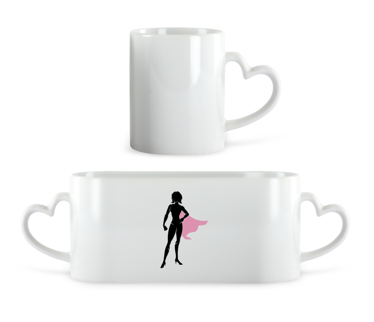 Superwoman Silhouette · Tasse en forme de coeur