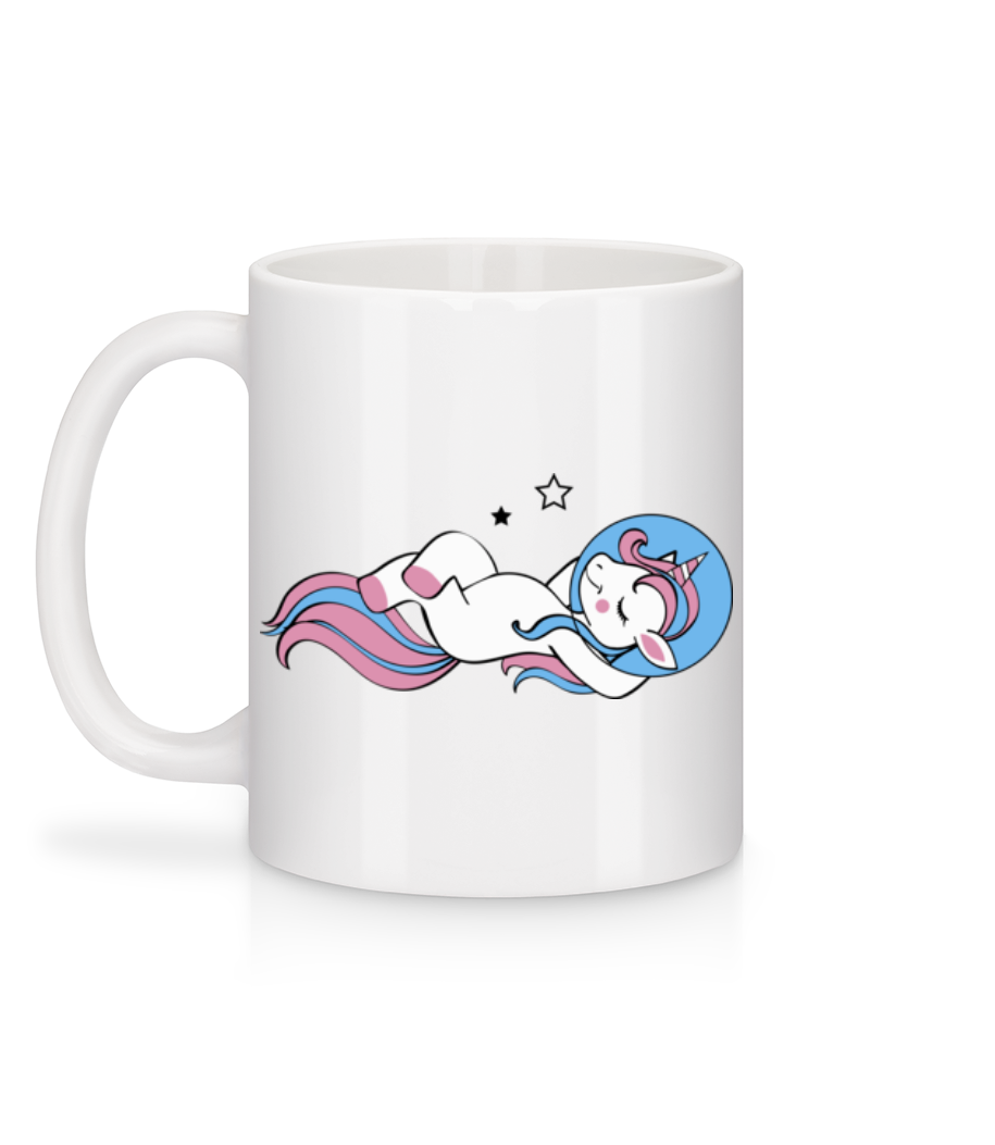 Aperçu: Astronaute Licorne - Mug en céramique blanc - Blanc - Derrière