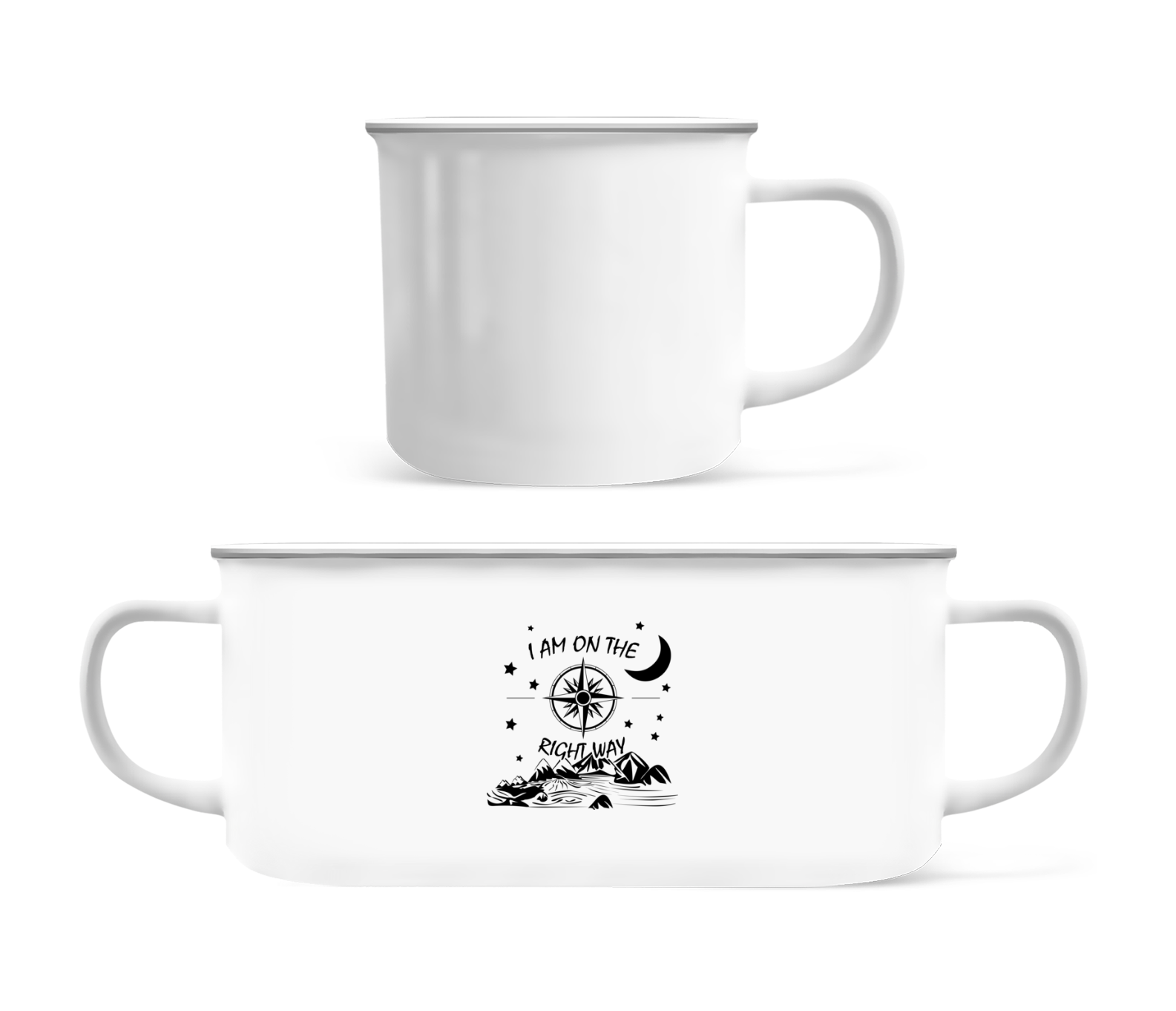 Aperçu: I Am On The Right Way - Tasse Émaillée - Blanc - Devant