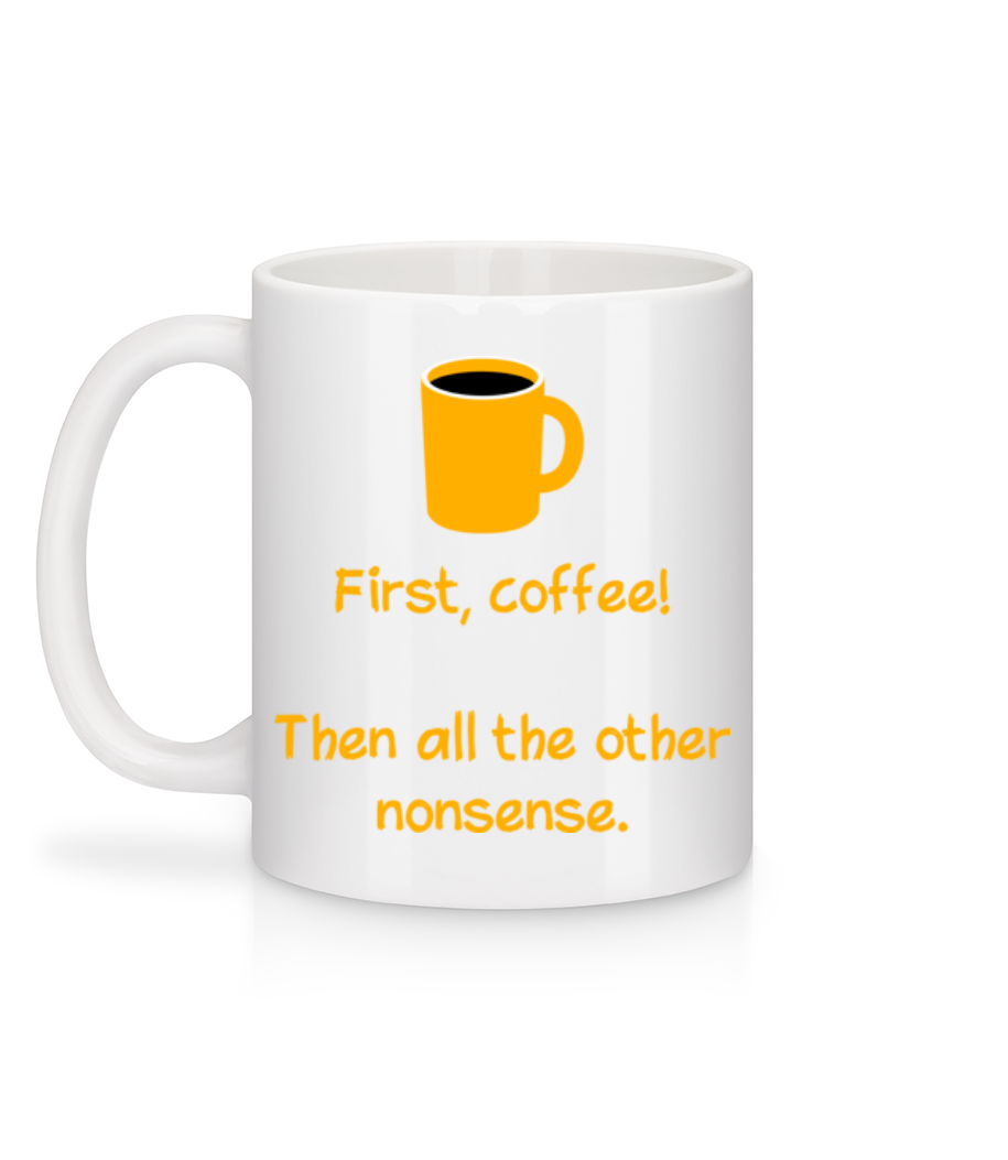 First, Coffee! - Mug en céramique blanc - Blanc - Derrière