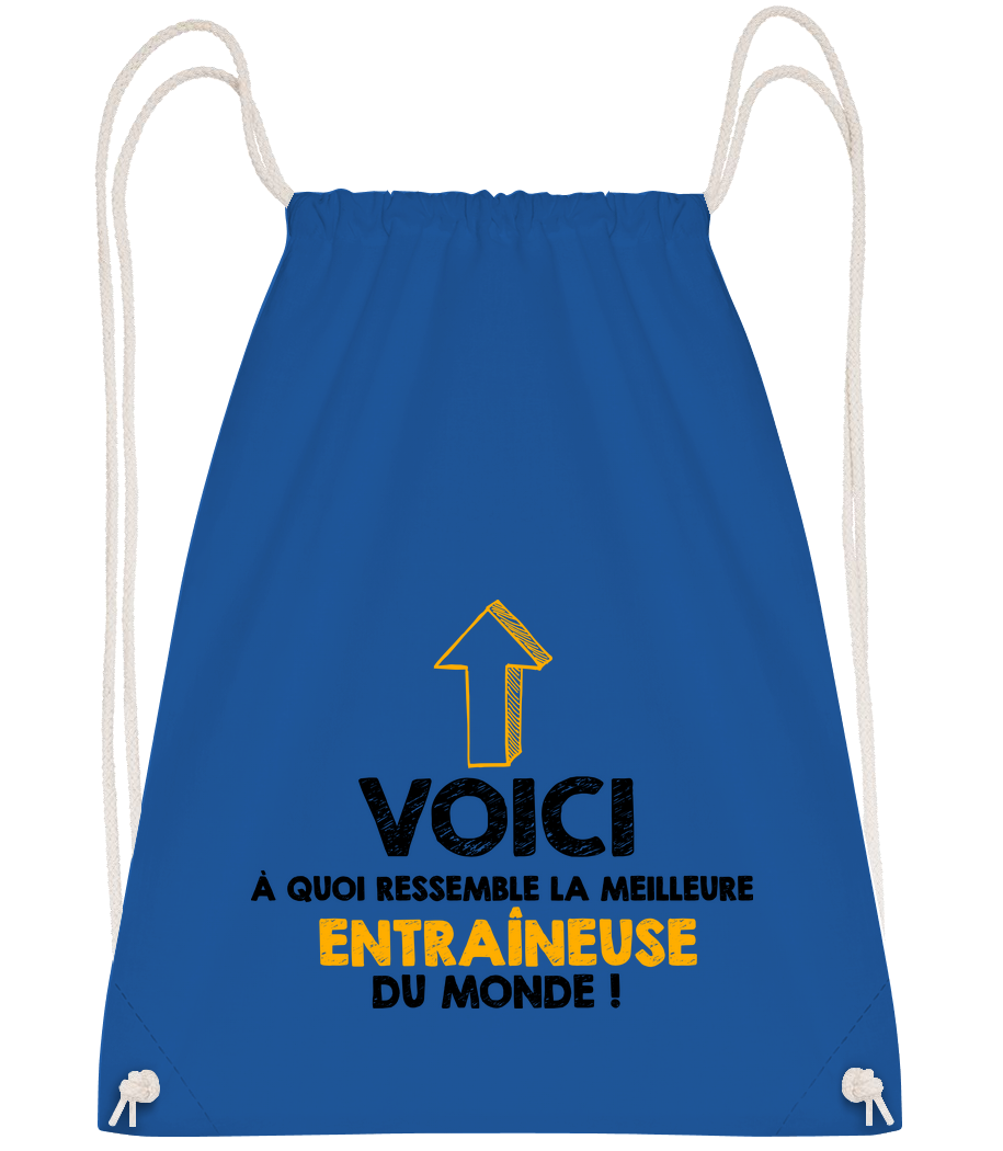 Aperçu: La Meilleure Entraineuse Du Mond - Sac à dos Drawstring - Bleu royal - Vorn