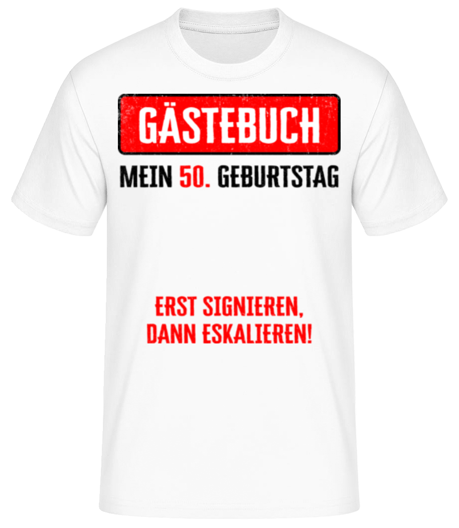 Gästebuch 50 Geburtstag · Männer Basic T-Shirt