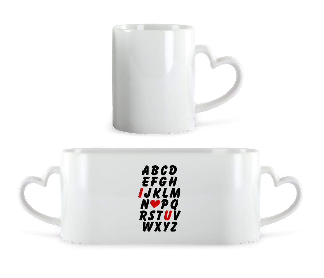 Love Alphabet · Tasse en forme de coeur