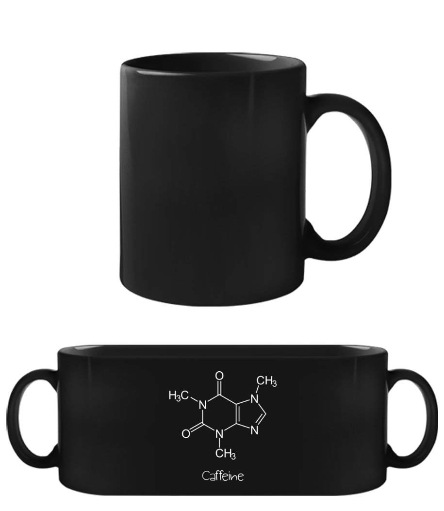 Vorschau: Caffeein Chemische Formel - Schwarze Tasse - Schwarz - Vorne