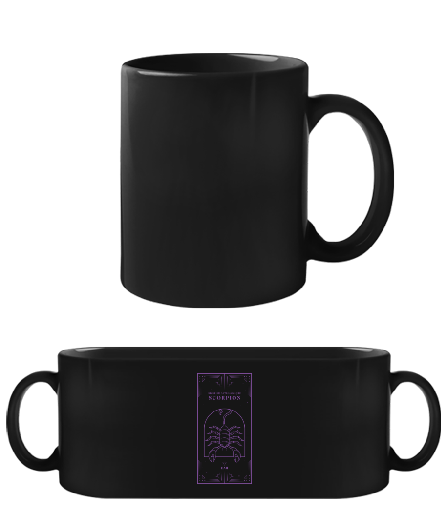 Art Déco Signe Astrologique Scorpion · Tasse Noire