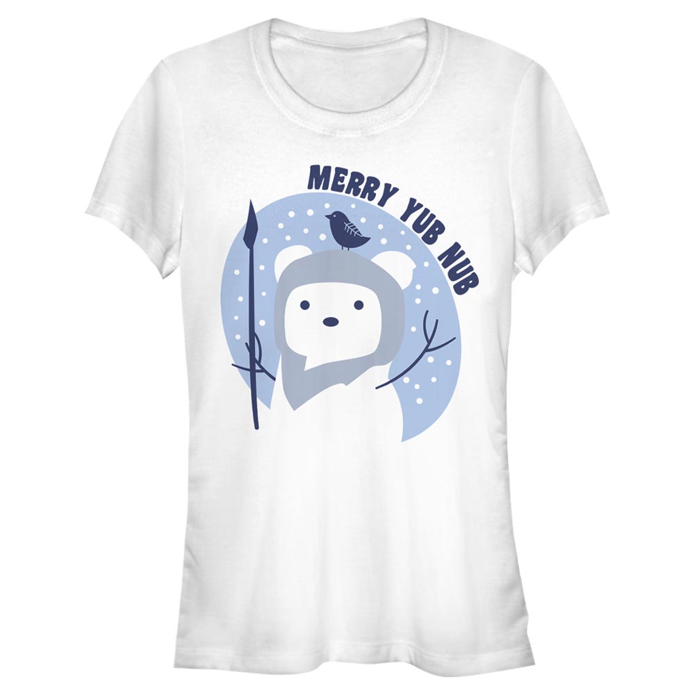 Star Wars - Ewoks Merry Yub Nub - Christmas - Femme T-shirt - Blanc - Devant