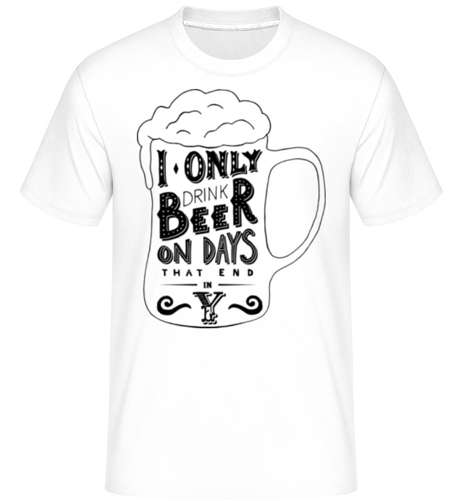 Aperçu: I Drink Beer -  T-Shirt Shirtinator homme - Blanc - Devant