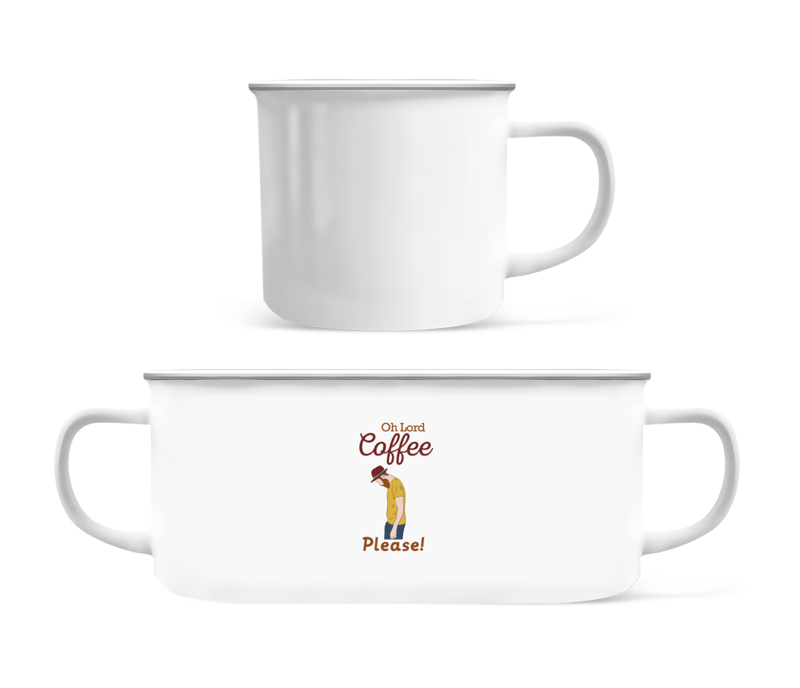 Oh Lord Coffee Please · Tasse Émaillée