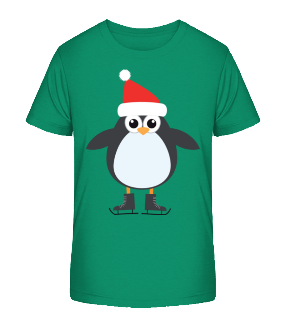 Aperçu: Pingouin De Patin À Glace - T-shirt bio Enfant Stanley Stella 2.0 - Vert - Devant