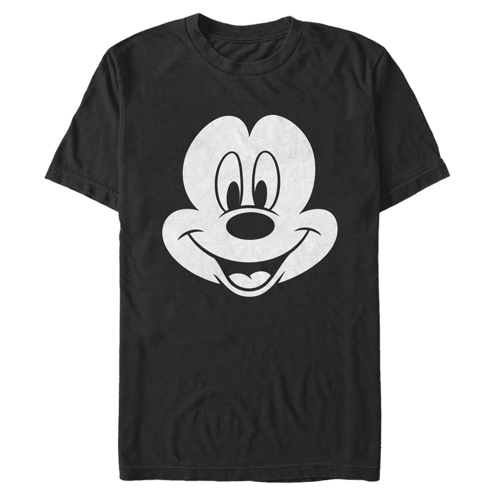 Aperçu: Disney - Mickey Mouse - Mickey Mouse Big Face Mickey - Homme T-shirt - Noir - Devant