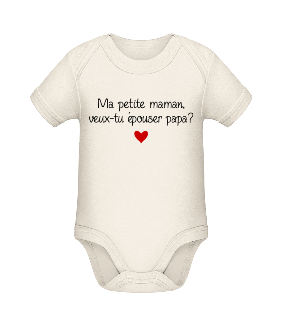 Aperçu: Maman, Papa - Épouser - Body manches courtes bio - Crème - Devant
