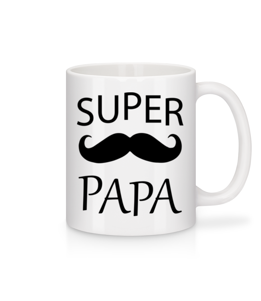 Super Papa Mustache · Mug en céramique blanc