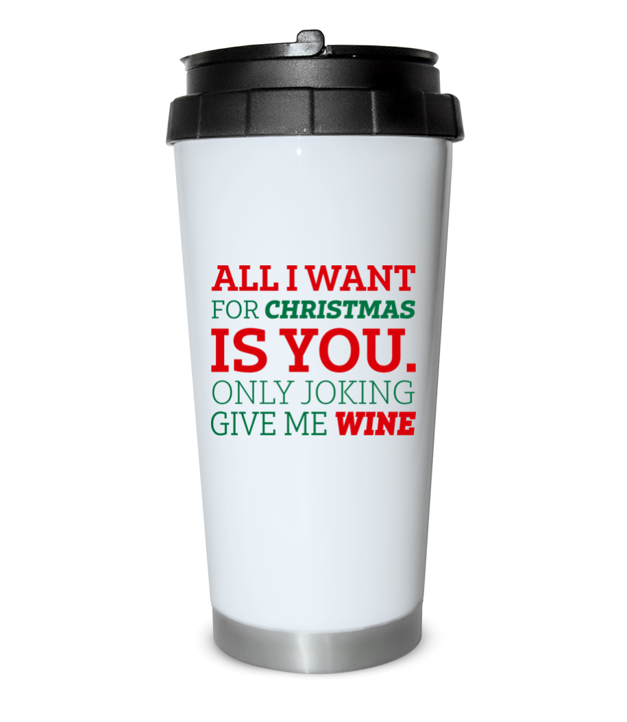 Aperçu: All I Want For Chrsistmas - Gobelet isotherme - Blanc - Devant