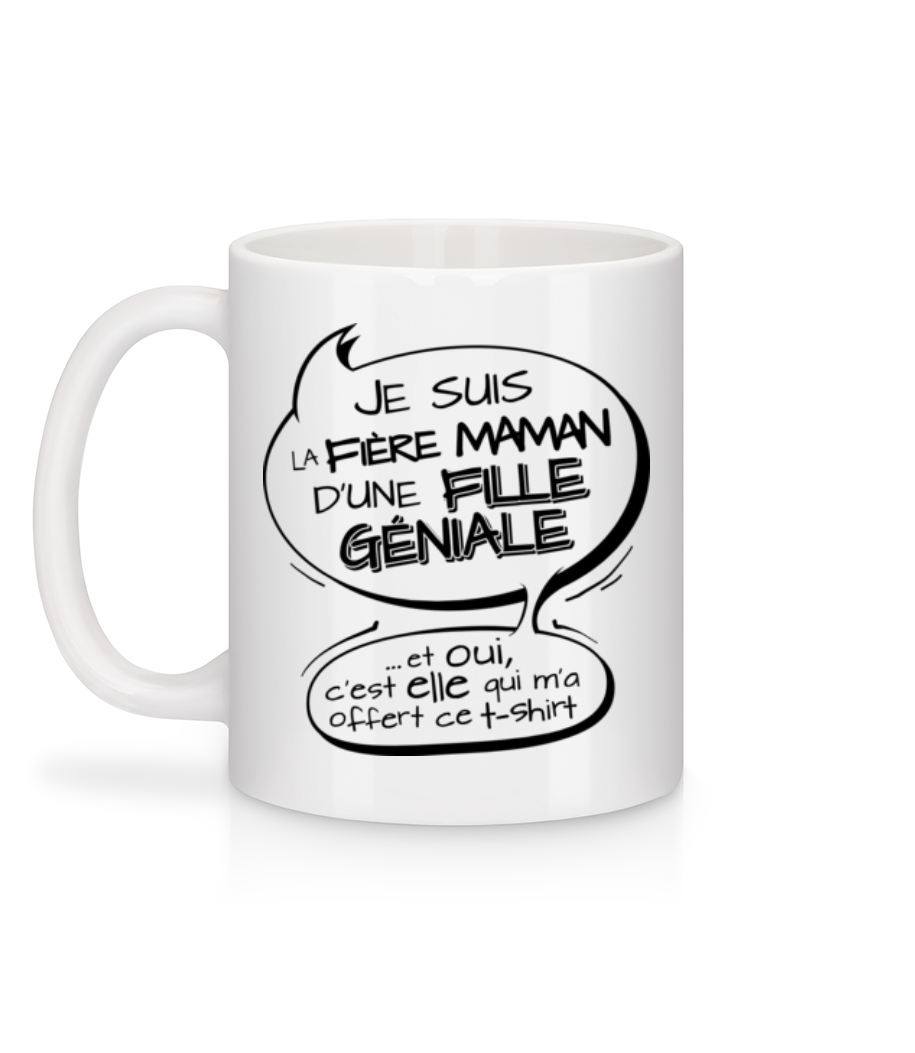Aperçu: Fière Maman D'Une Fille Géniale - Mug en céramique blanc - Blanc - Derrière